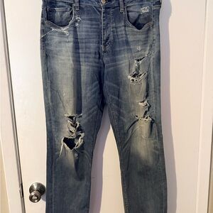 American Eagle Outfitters Men's Distressed Blue Jeans